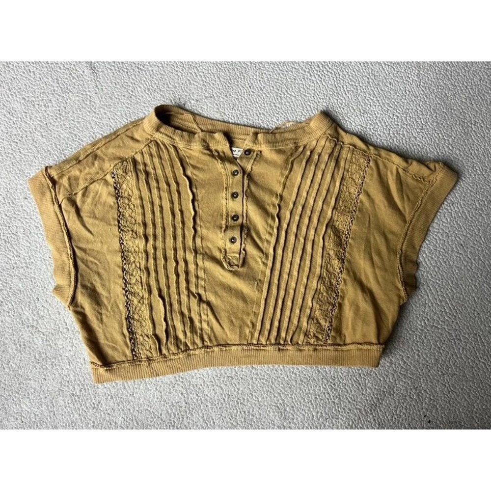 We the Free Free People Roxy Tee Mustard Yellow Womens XS